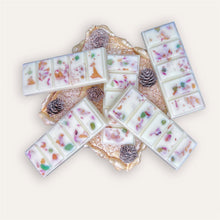 Load image into Gallery viewer, Fruity Apricot Wax Melts by Pure Essence Scent—white scented wax decorated with dried botanicals and decorative pebbles.