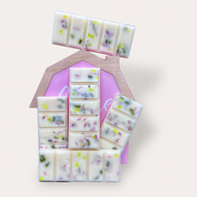 Load image into Gallery viewer, Strawberry Punch Wax Melts by Pure Essence Scent—white scented wax decorated with dried botanicals and decorative pebbles.