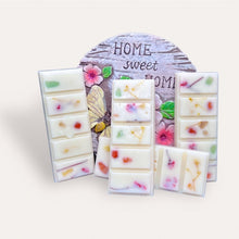 Load image into Gallery viewer, Refreshe Wax Melts by Pure Essence Scent—white scented wax decorated with dried botanicals and decorative pebbles.