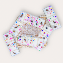 Load image into Gallery viewer, Caramelized Sweets Wax Melts by Pure Essence Scent—white scented wax decorated with colored sprinkles and decorative pebbles.