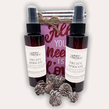 Load image into Gallery viewer, Fruity Apricot Room and Linen Spray by Pure Essence Scent-Amber plastic spray bottles filled with scented liquid.