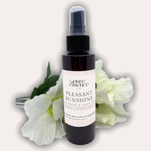 Load image into Gallery viewer, Pleasant Sunshine Room and Linen Spray by Pure Essence Scent-Amber plastic spray bottles filled with scented liquid.
